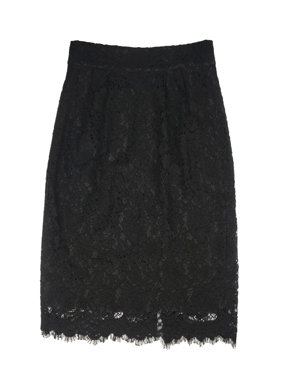 NWT J. Crew Black Lace Pencil Skirt - Size 14 Women’s